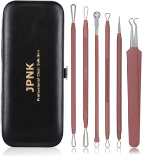 JPNK Blackhead Remover Tool Kit front view with leather case
