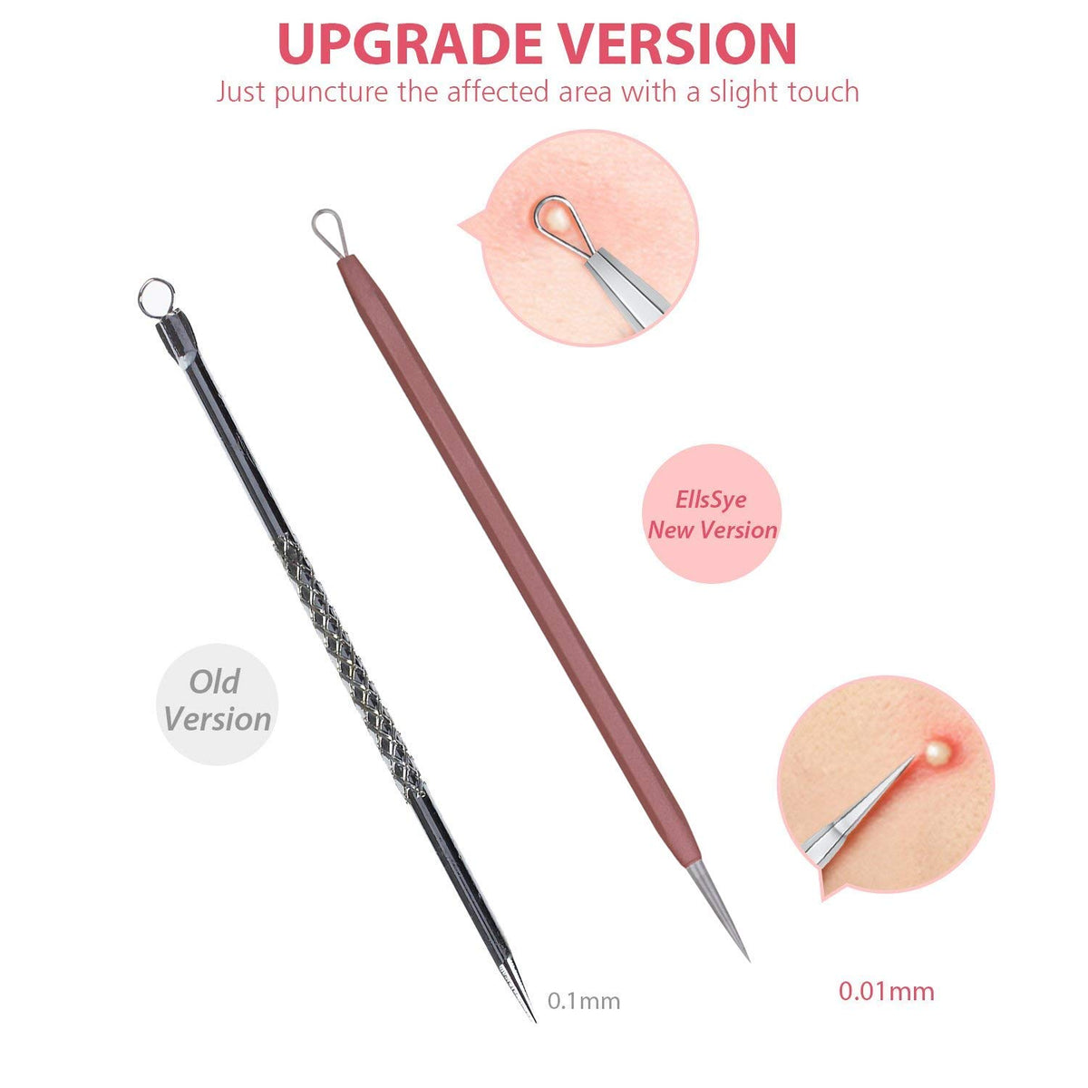 JPNK stainless steel blackhead remover tools displayed