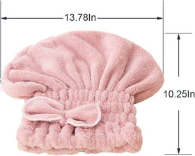 Jseng Hair Towel Cap in use after shower, demonstrating secure fit