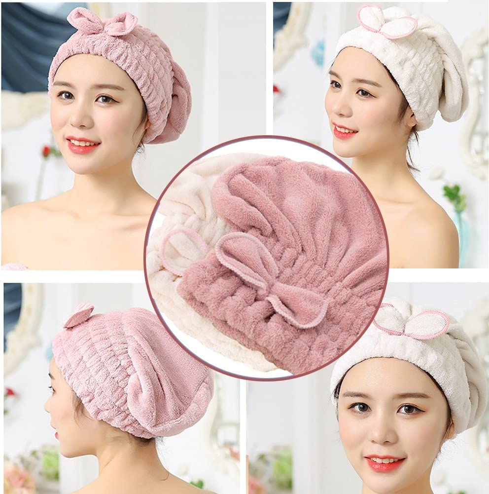 Jseng Microfiber Hair Towel Cap showing soft stretch opening
