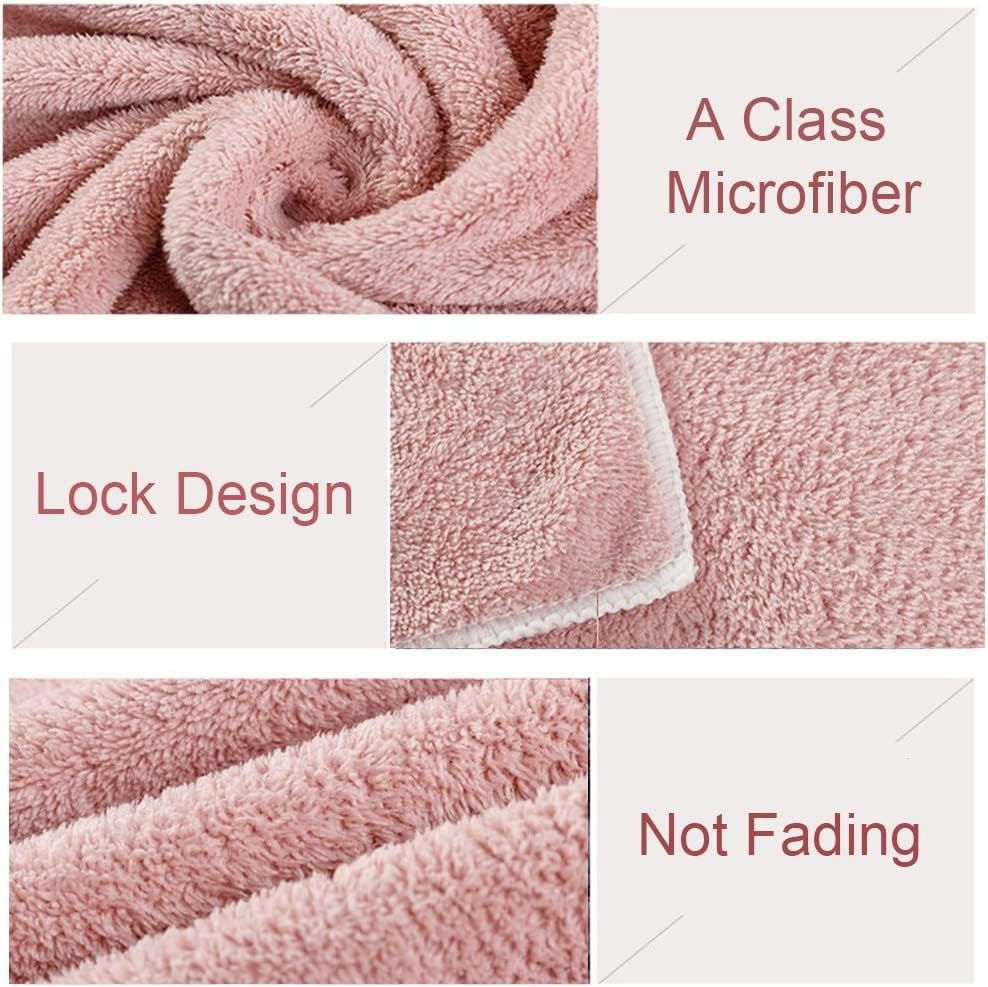 Jseng Microfiber Hair Towel Caps stacked on a bathroom counter