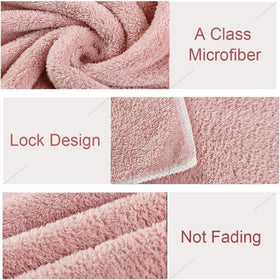 Jseng Microfiber Hair Towel Caps stacked on a bathroom counter