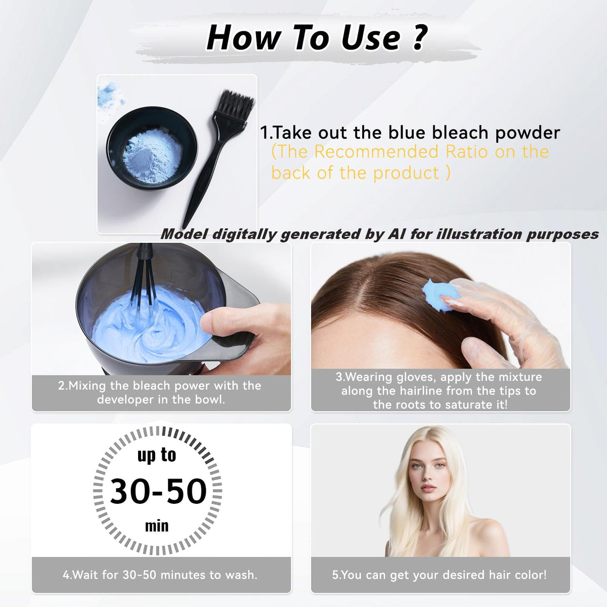 JUANCHI Hair Bleach Powder in a salon setting