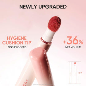 JUDYDOLL Cushion Matte Lip Cream Dusty Fig texture on hand