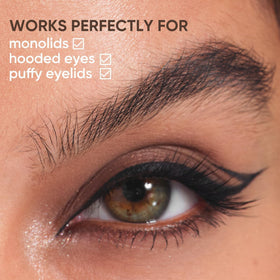 JUDYDOLL Ultra-Fine Liquid Eyeliner Deep Brown application on skin