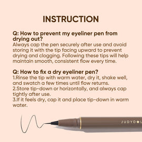JUDYDOLL Ultra-Fine Liquid Eyeliner Deep Brown in hand