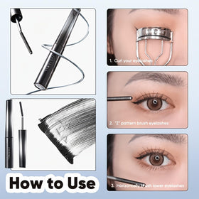 JUDYDOLL Waterproof Mascara 6° Curling Black on vanity