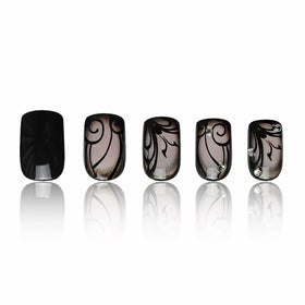 juggssa Black Press on Nails showing realistic texture