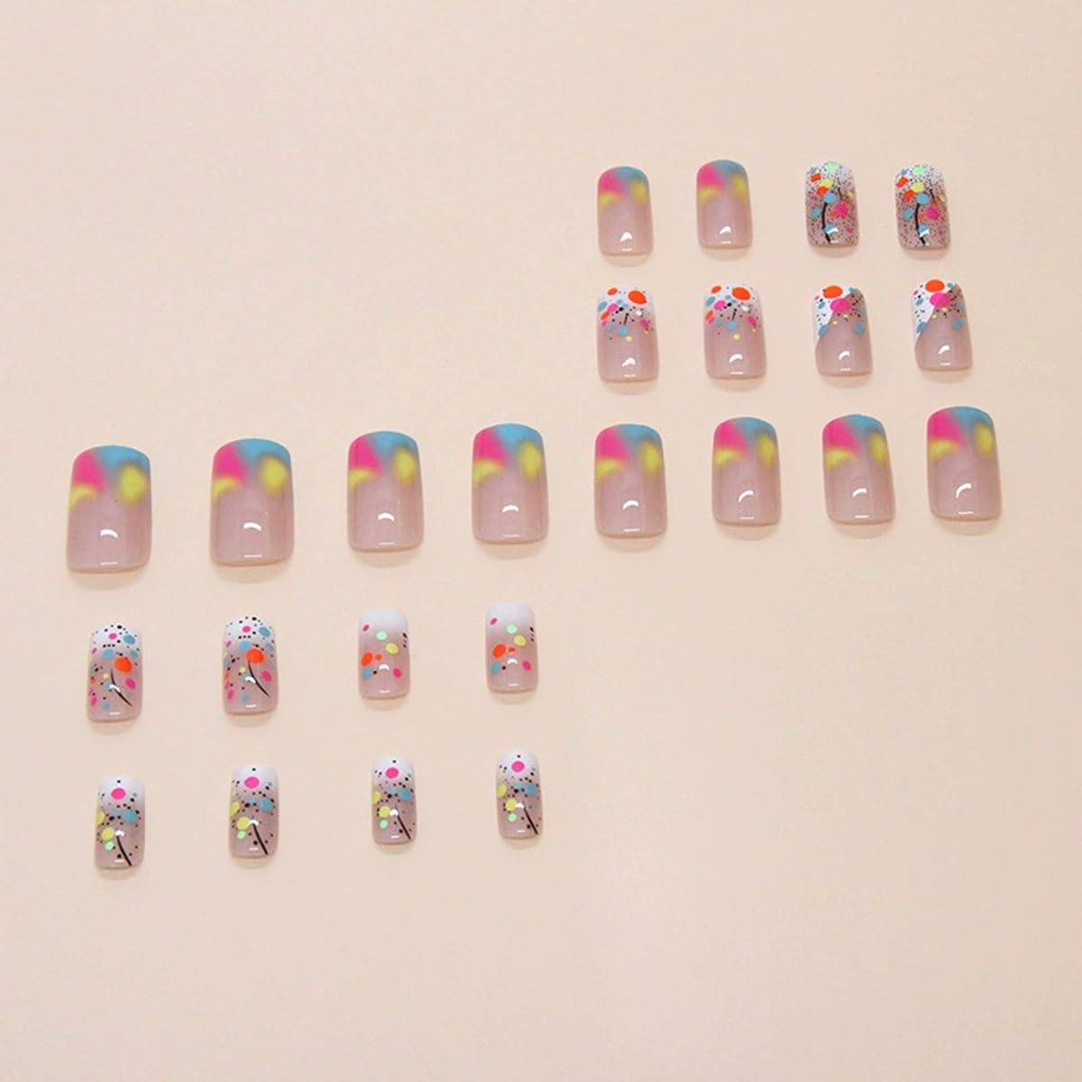 juggssa Medium Press on Nails 24PCS packaging with included accessories