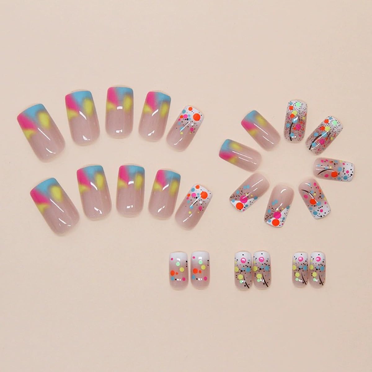 juggssa Medium Press on Nails showing glossy finish and natural look