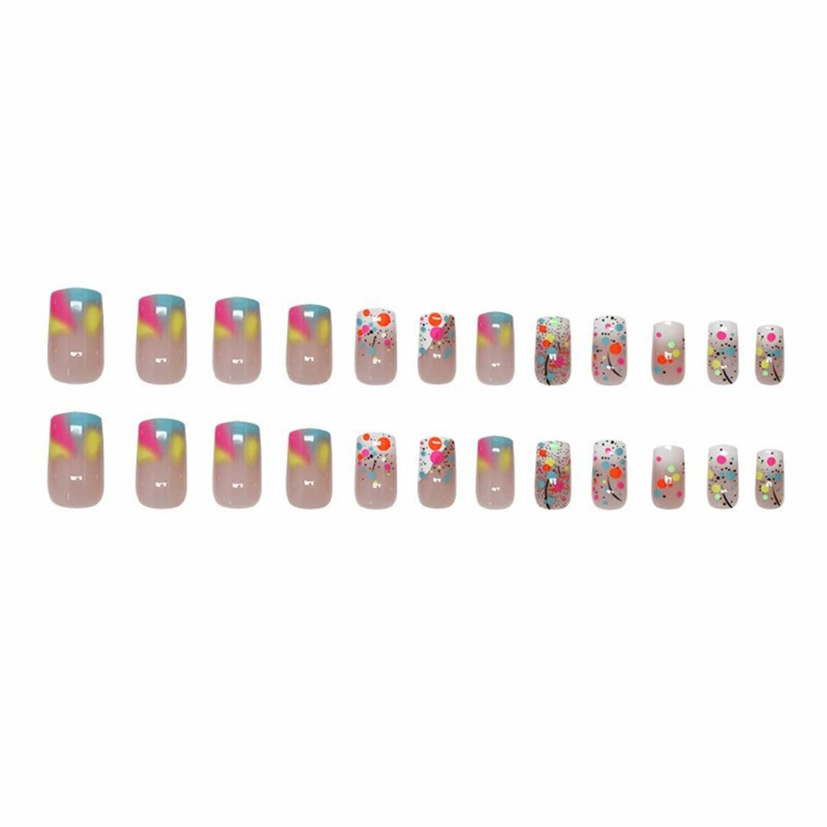 juggssa Medium Press on Nails with nail file and glue stickers included