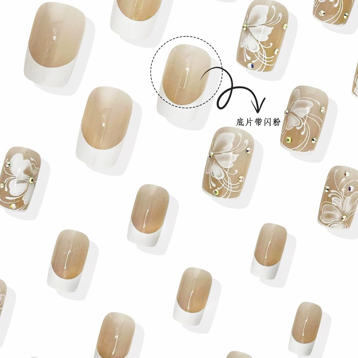 juggssa press on nails applied on a hand showing natural look