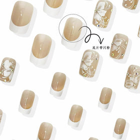 juggssa press on nails applied on a hand showing natural look
