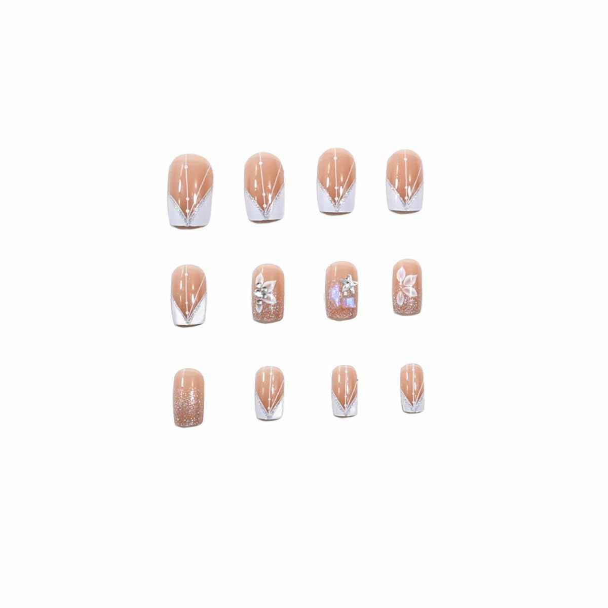 juggssa Press On Nails displayed with a festive background