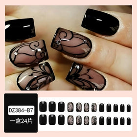 juggssa press on nails displayed with glue stickers