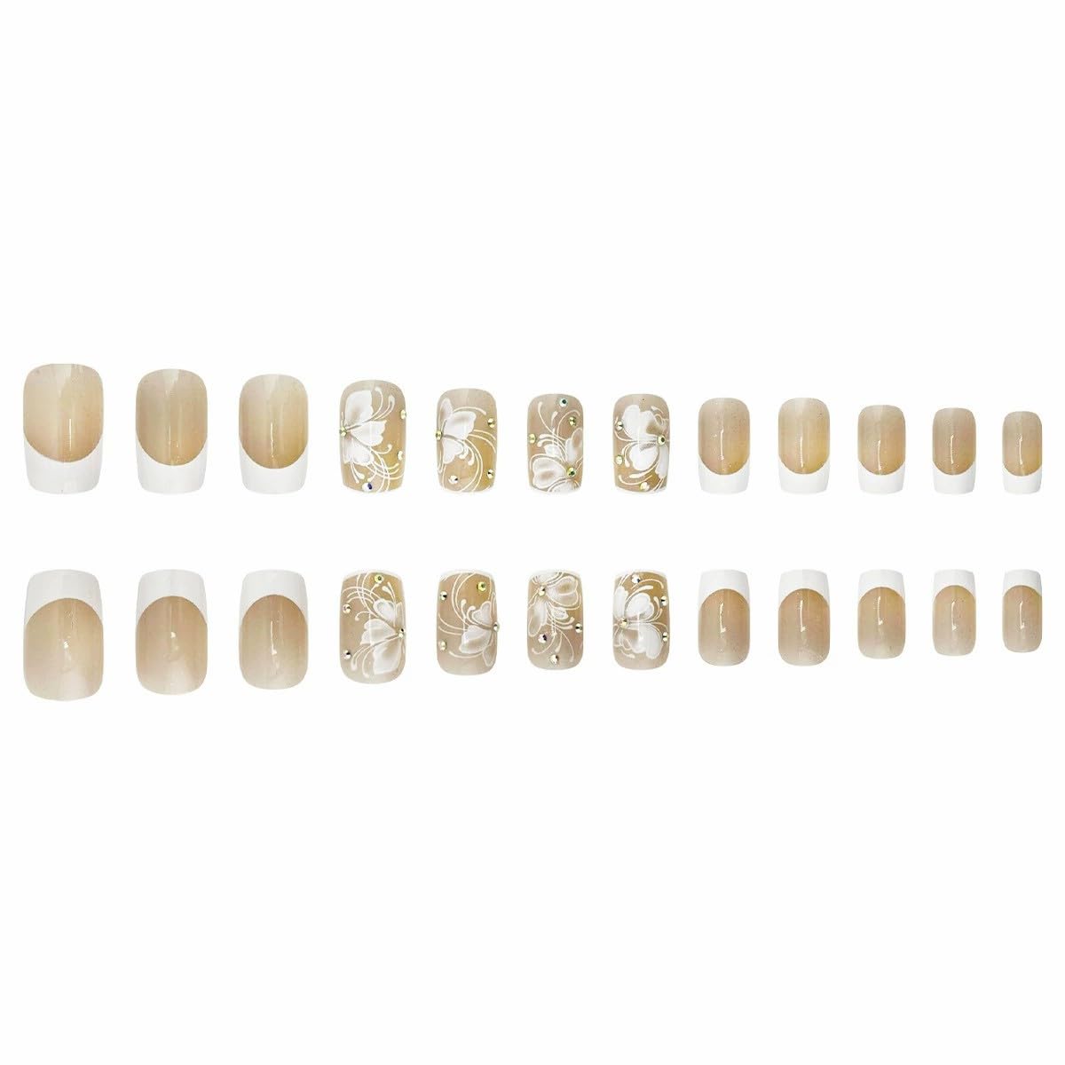 juggssa press on nails in various sizes laid out for selection