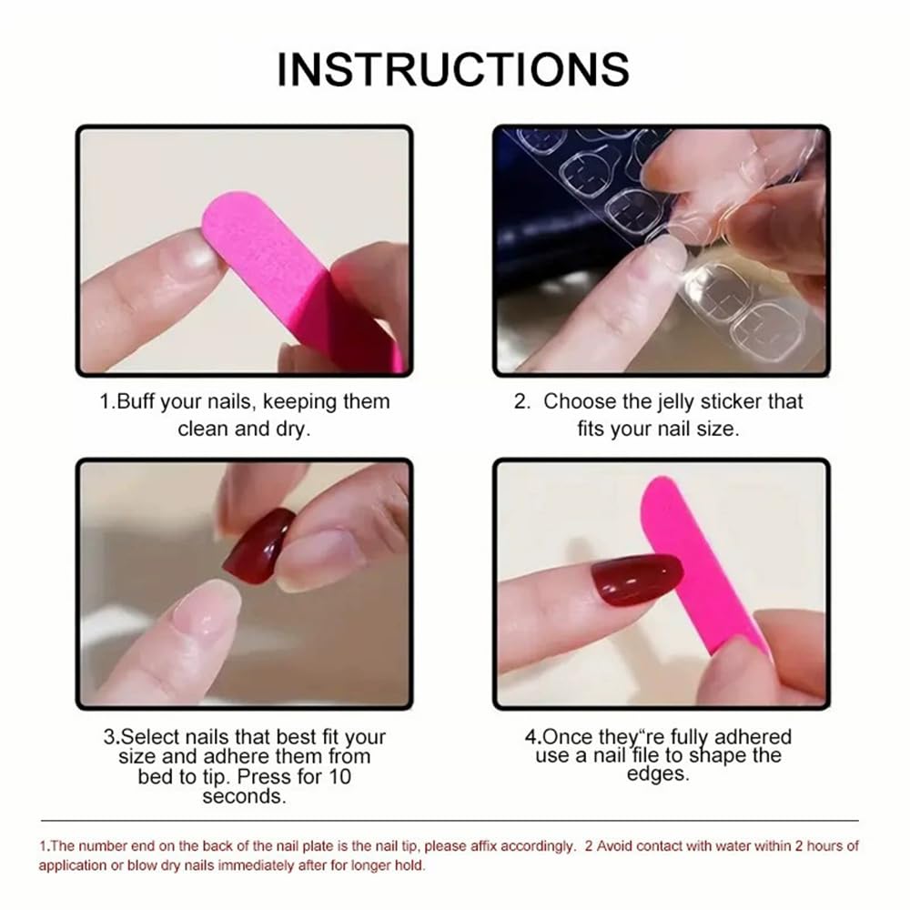 juggssa press on nails kit showing application process