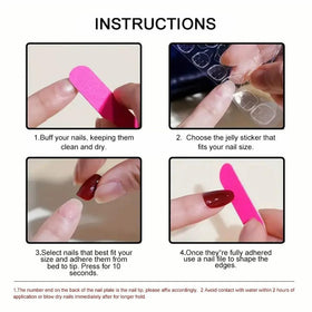 juggssa press on nails kit showing application process