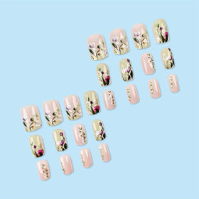 juggssa Press On Nails kit with 24 pieces and accessories