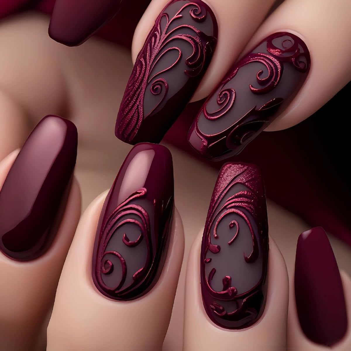 juggssa Press on Nails set with 24 acrylic nails and accessories