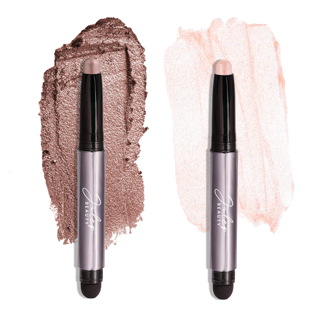 Julep Eyeshadow 101 Crème-to-Powder Duo front view showing Blush Pink and Mink Mauve shades