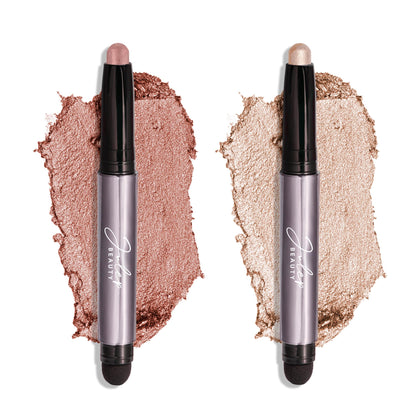 Julep Eyeshadow 101 Crème-to-Powder Duo front view with Pearl and Rose Shimmer