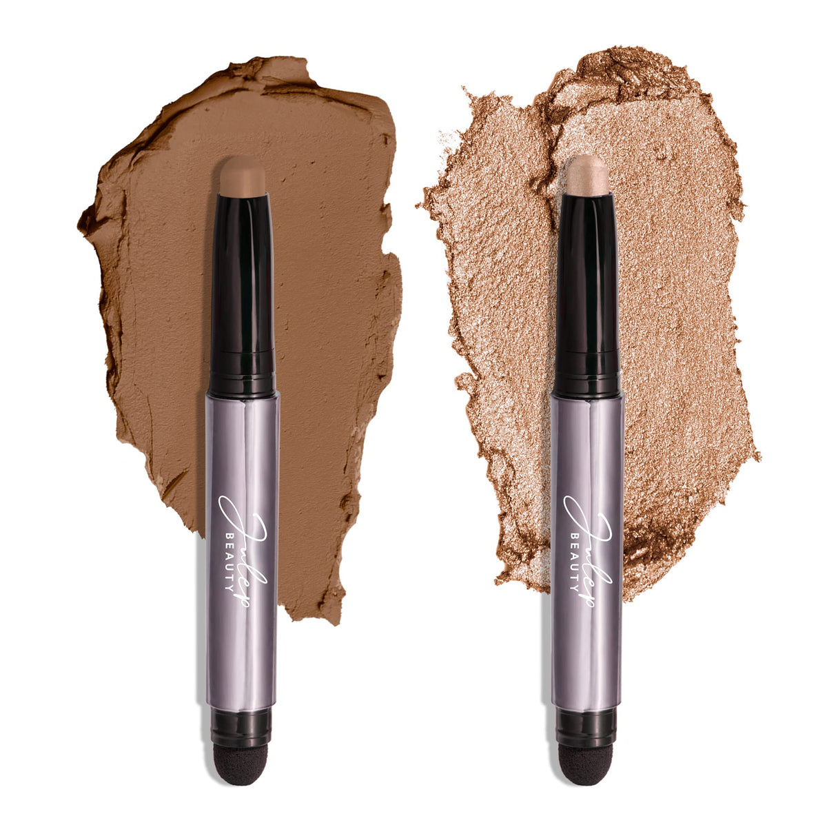 Julep Eyeshadow 101 Crème-to-Powder Duo in Sand Shimmer & Ginger Matte, front view