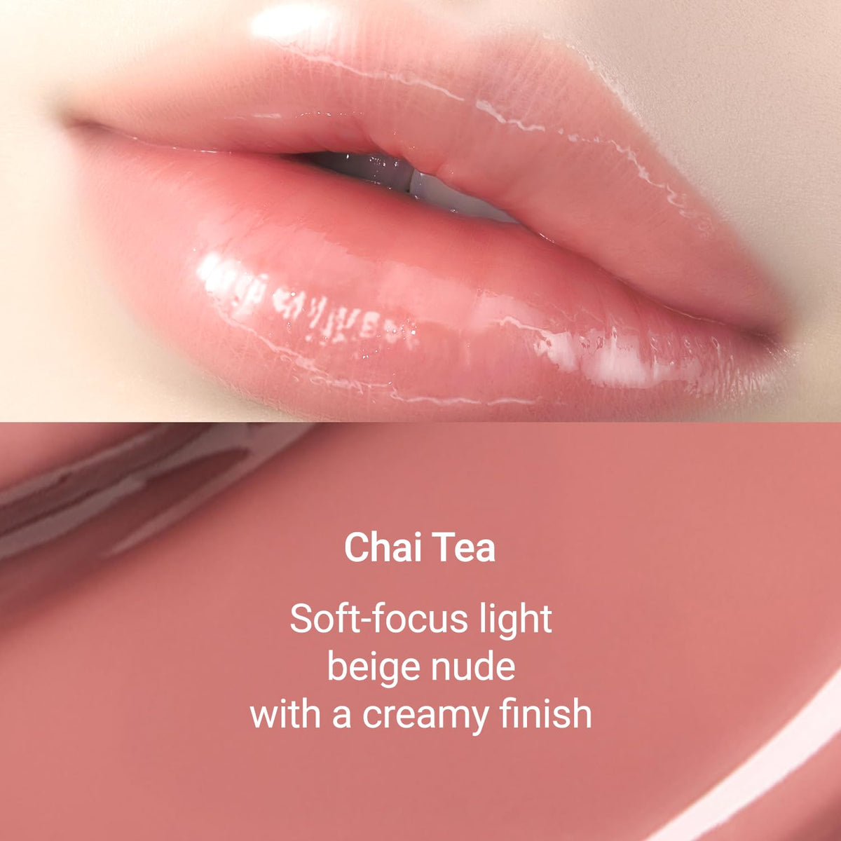 JUNG SAEM MOOL LIP-PRESSION Metal Serum Gloss Chai Tea applicator close-up