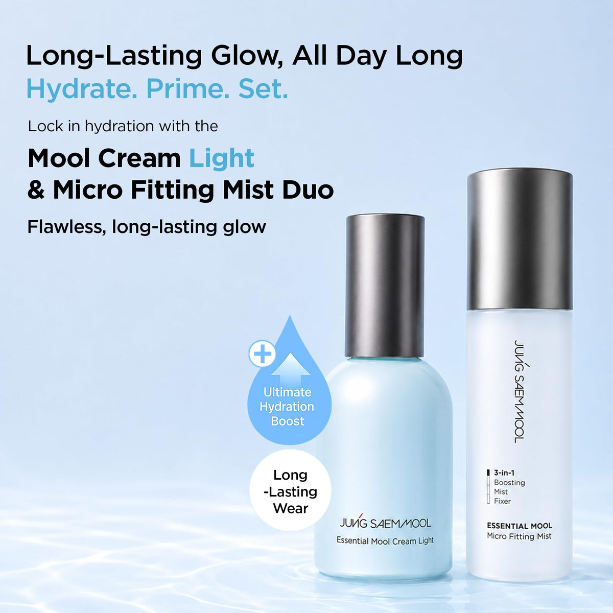 JUNG SAEM MOOL Mool Cream Hydrating Primer application on skin