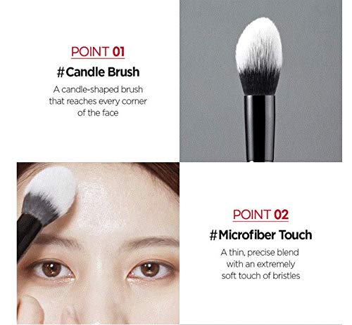 JUNG SAEM MOOL Powder Brush in lifestyle setting with makeup products