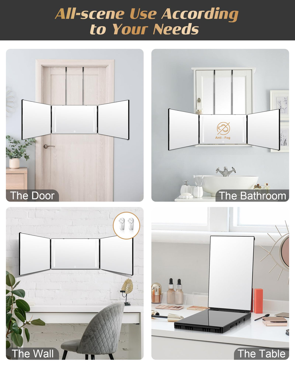 JUSRON Hair Cutting Mirror accessories and packaging