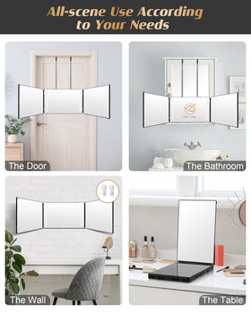 JUSRON Hair Cutting Mirror accessories and packaging