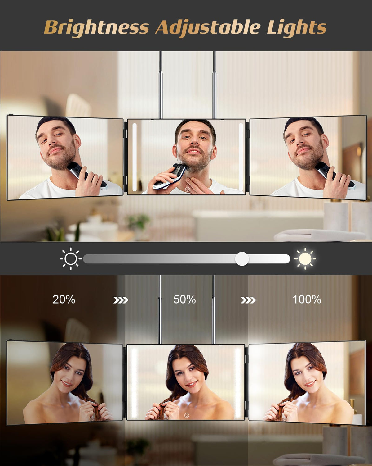 JUSRON Hair Cutting Mirror displayed on a table