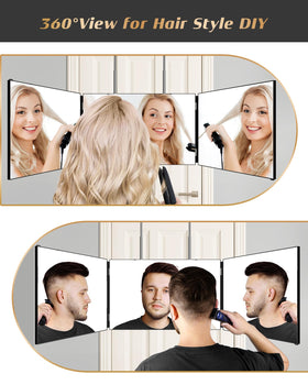JUSRON Hair Cutting Mirror placed on a table for easy access