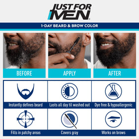 Just for Men 1-Day Beard & Brow Color Black shade options