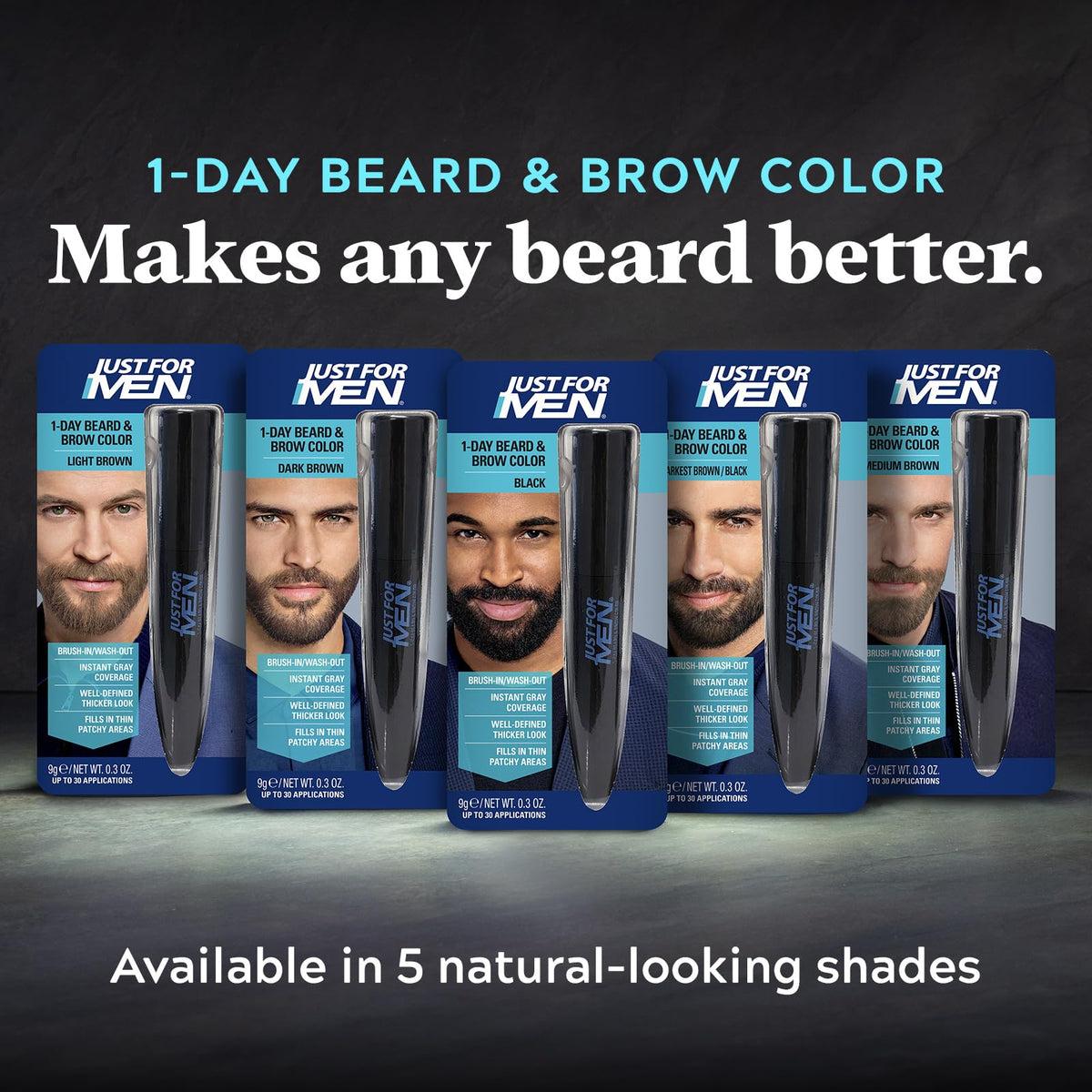 Just for Men 1-Day Beard & Brow Color in different shades