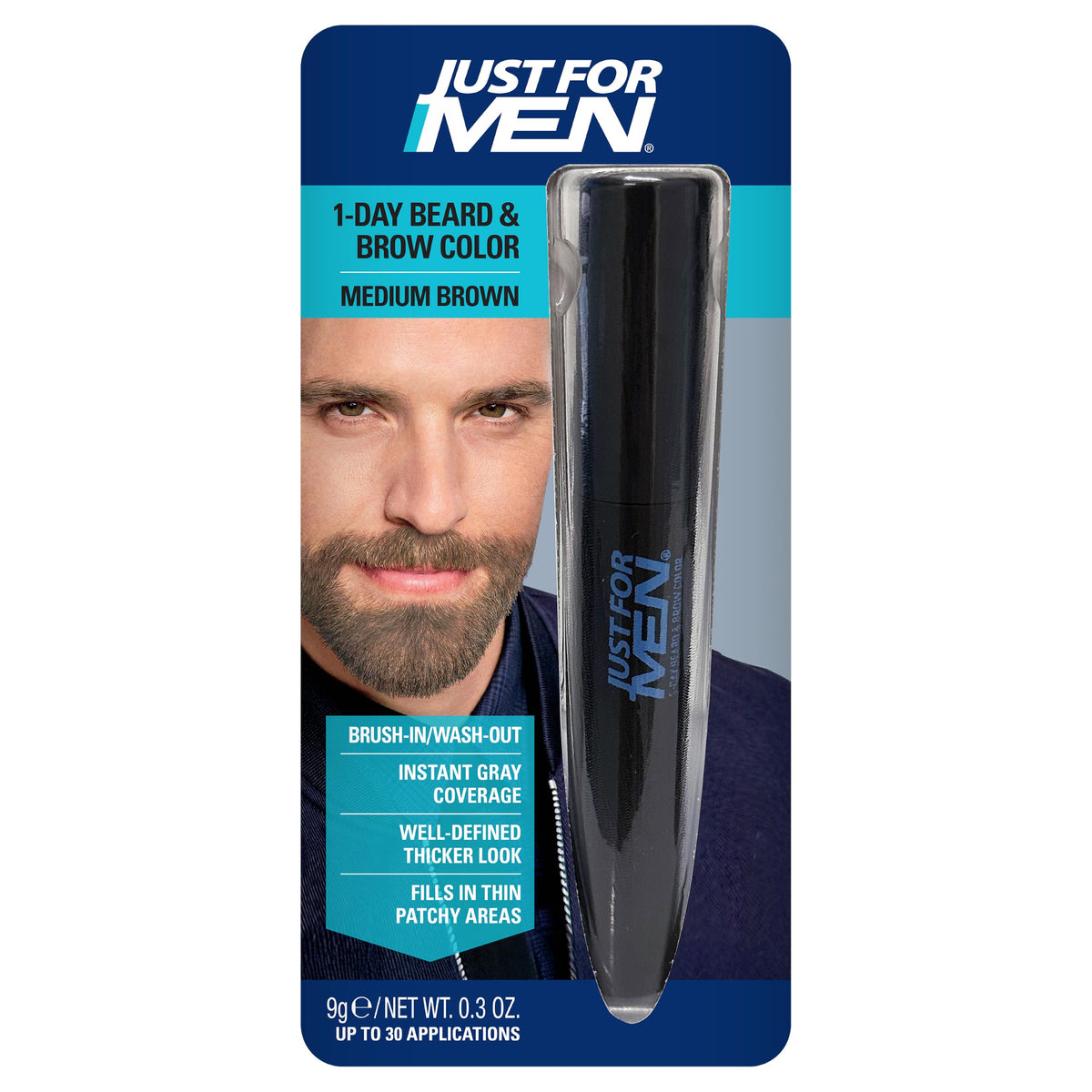 Just for Men 1-Day Beard & Brow Color Medium Brown front view
