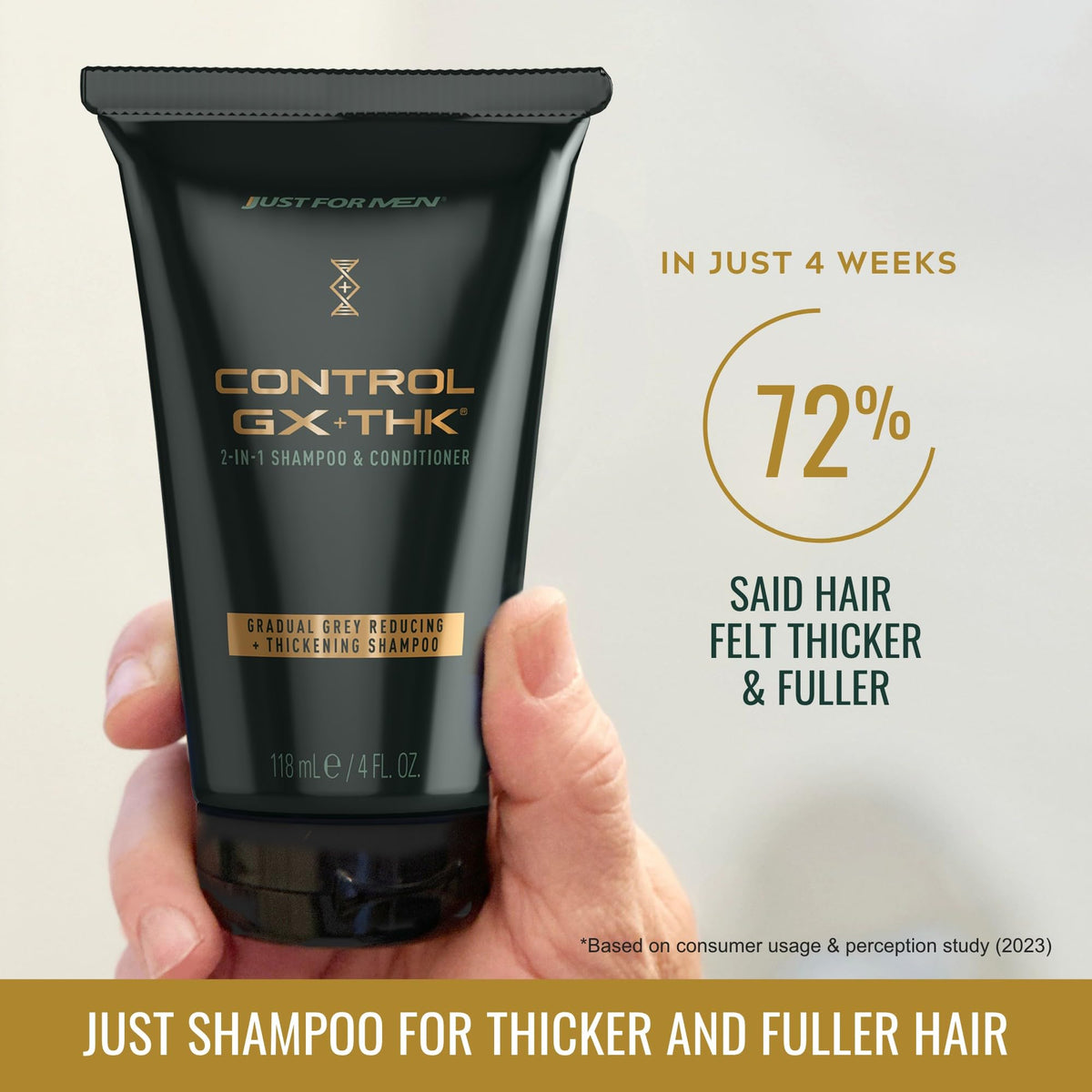 Just for Men Control GX + THK Shampoo and Conditioner back view