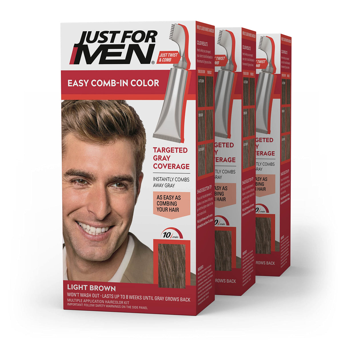 Just for Men Easy Comb-In Color Light Brown A-25 front view