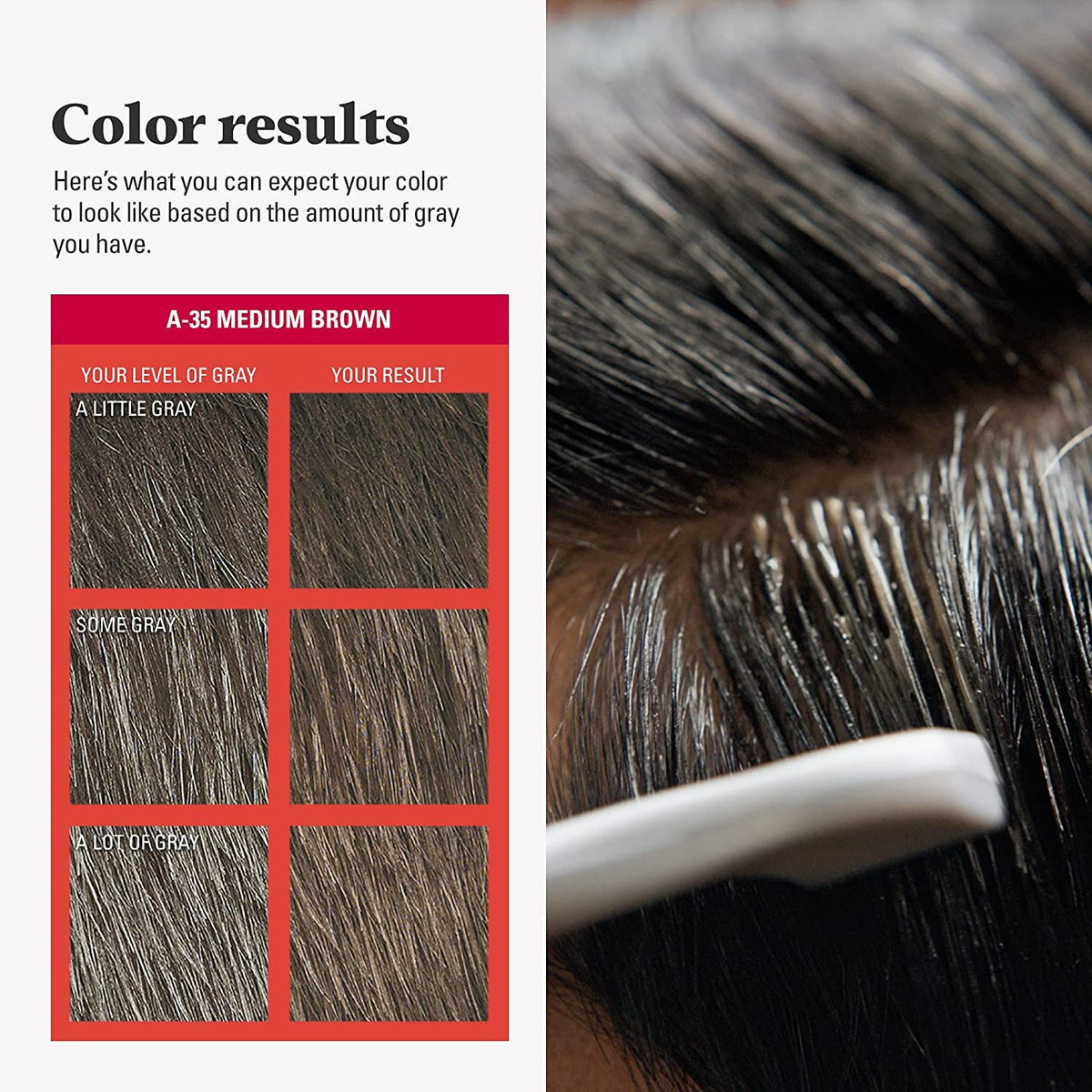 Just for Men Easy Comb-In Color Medium Brown shade comparison