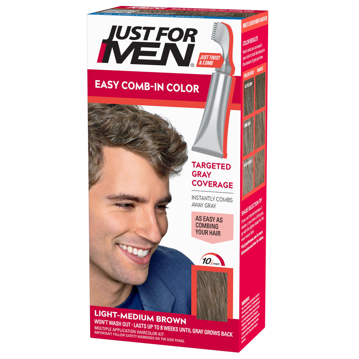 Just for Men Easy Comb-In Colour Light-Medium Brown front view