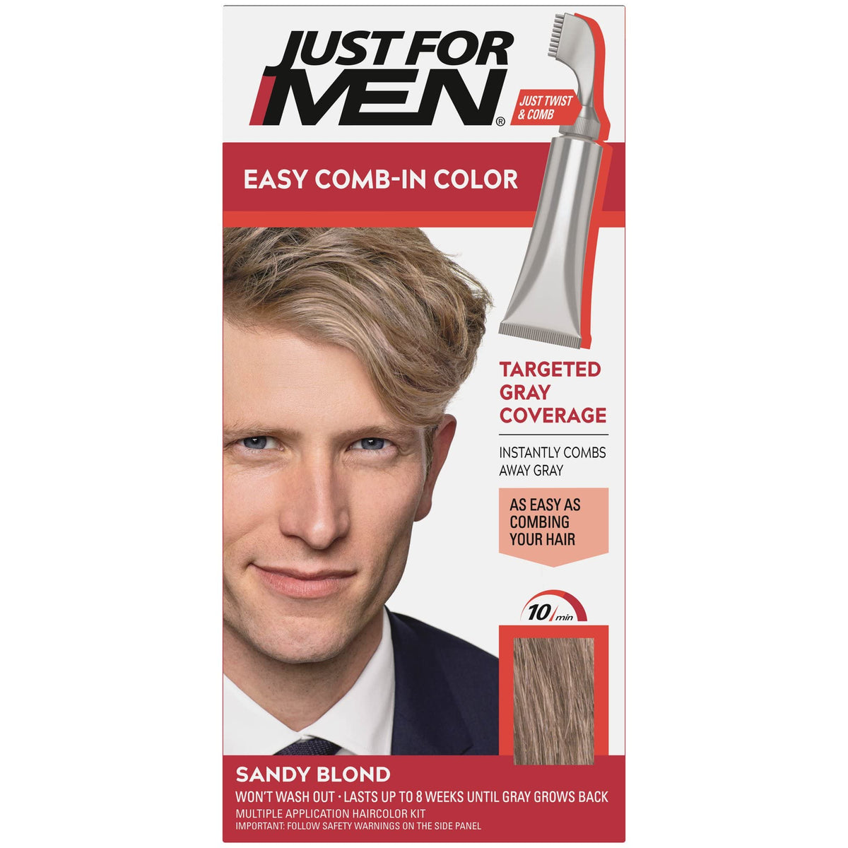 Just for Men Easy Comb-In Colour Sandy Blond 3 Pack front view