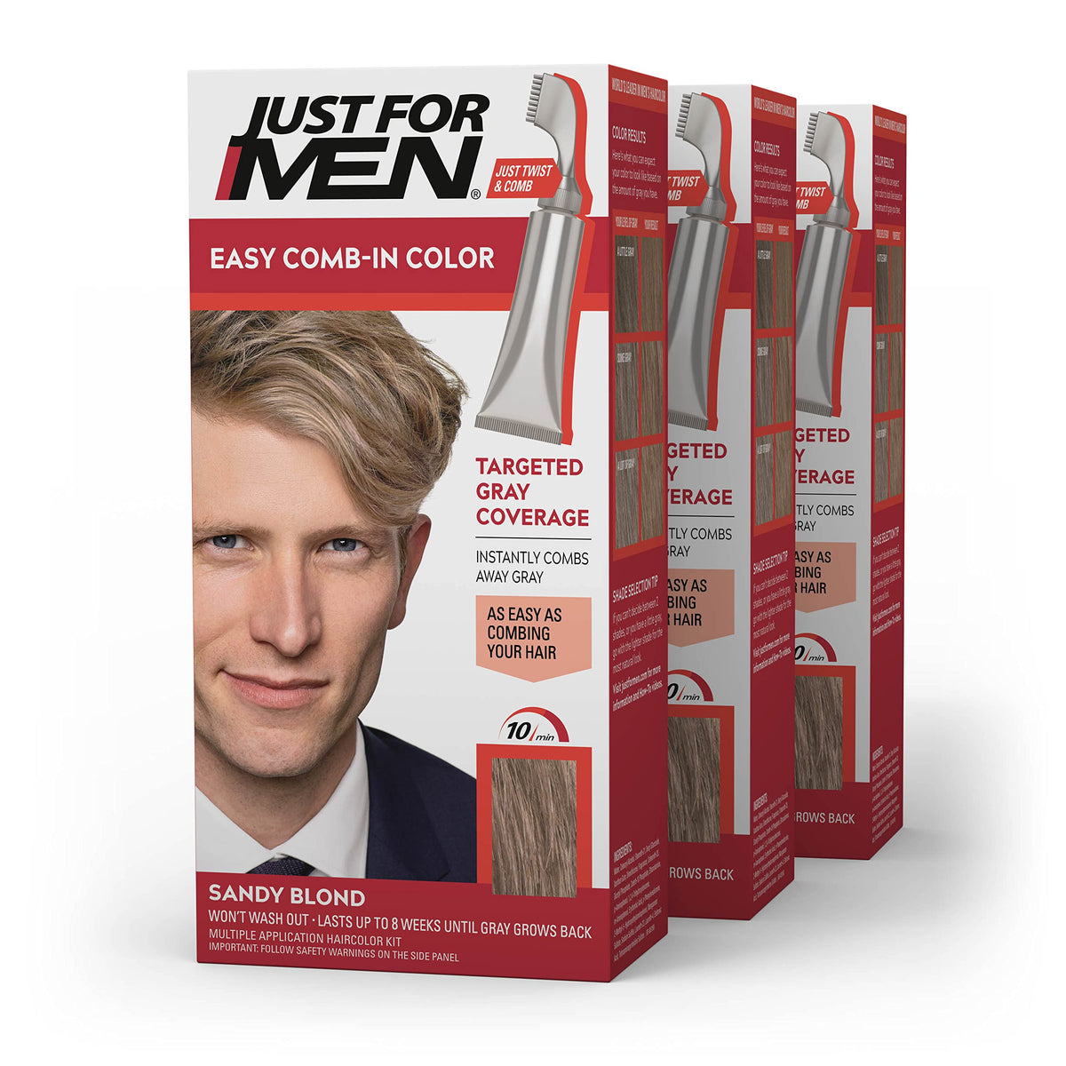 Just for Men Easy Comb-In Colour Sandy Blond front view