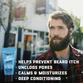 Just for Men Face & Beard Wash 3oz with ingredients displayed