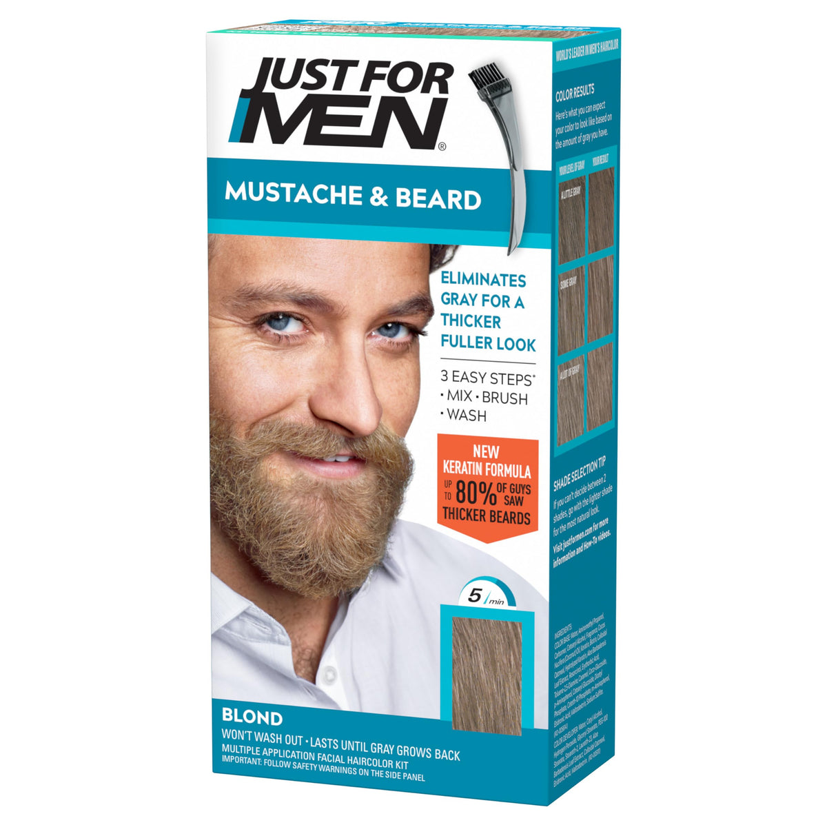Just for Men Mustache & Beard Dye Blond M-10/15 front view
