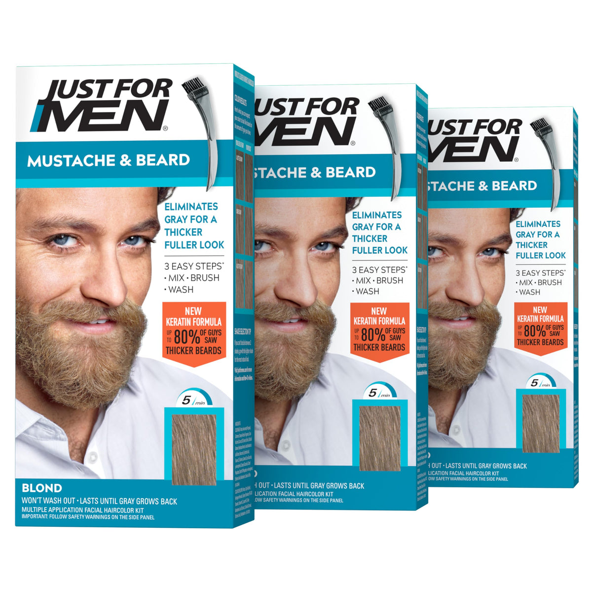 Just for Men Mustache & Beard Dye Blond M-10/15 pack front view