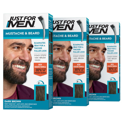 Just for Men Mustache & Beard Dye Dark Brown M-45 front view