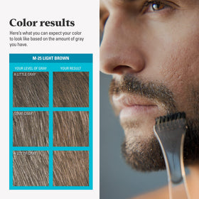 Just for Men Mustache & Beard Dye Light Brown M-25 in use on beard