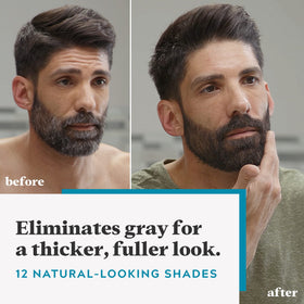 Just for Men Mustache & Beard Dye packaging with brush included