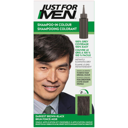 Just for Men Shampoo-In Color Darkest Brown-Black front view